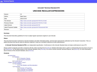 UTS : Unicode Regular Expressions
